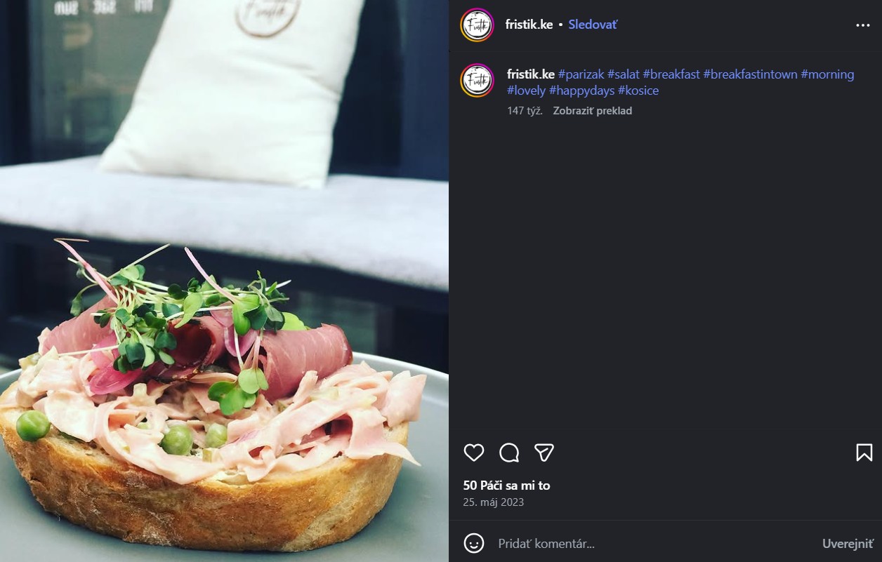 Raňajkáreň Frištik v Košiciach. Zdroj FOTO: instagram @fristik.ke